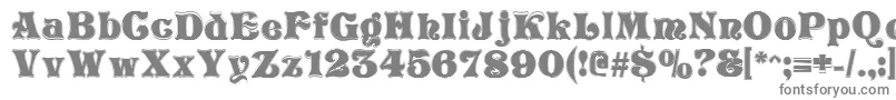 VivianContour-fontti – harmaat kirjasimet valkoisella taustalla