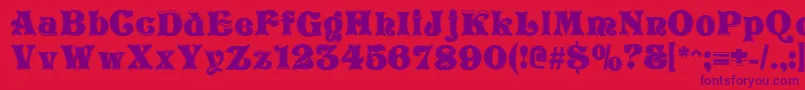 VivianContour Font – Purple Fonts on Red Background