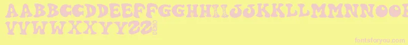 Fonte Hartydemo – fontes rosa em um fundo amarelo