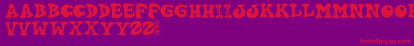 Hartydemo Font – Red Fonts on Purple Background