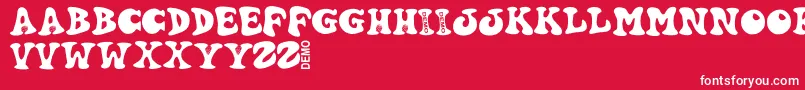Hartydemo Font – White Fonts on Red Background