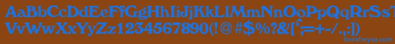 W730RomanBold Font – Blue Fonts on Brown Background