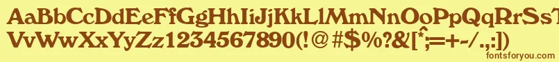 W730RomanBold Font – Brown Fonts on Yellow Background