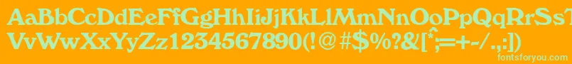 W730RomanBold Font – Green Fonts on Orange Background