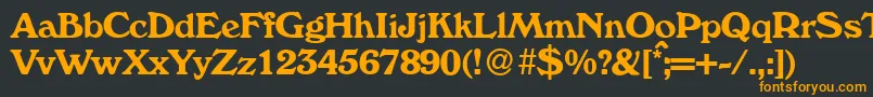 W730RomanBold Font – Orange Fonts on Black Background