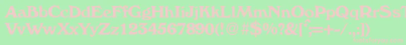 W730RomanBold Font – Pink Fonts on Green Background