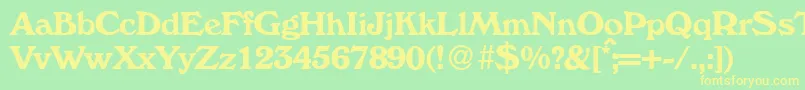 W730RomanBold Font – Yellow Fonts on Green Background