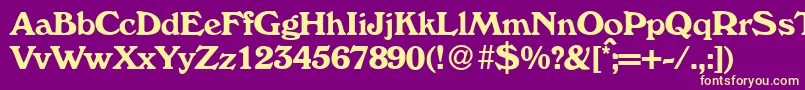 W730RomanBold Font – Yellow Fonts on Purple Background