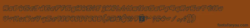 フォント3DThirteenPixelFonts – 黒い文字が茶色の背景にあります