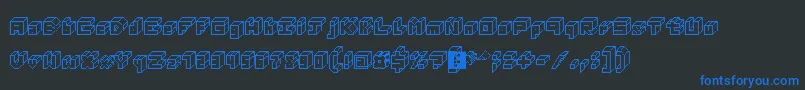 フォント3DThirteenPixelFonts – 黒い背景に青い文字