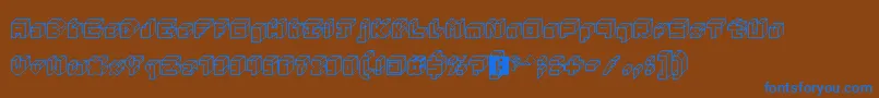 3DThirteenPixelFonts Font – Blue Fonts on Brown Background