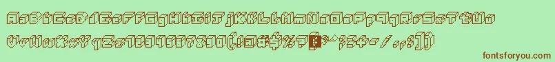 Police 3DThirteenPixelFonts – polices brunes sur fond vert