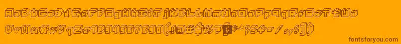 フォント3DThirteenPixelFonts – オレンジの背景に茶色のフォント