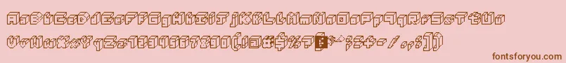 3DThirteenPixelFonts-fontti – ruskeat fontit vaaleanpunaisella taustalla