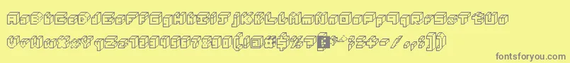 Czcionka 3DThirteenPixelFonts – szare czcionki na żółtym tle