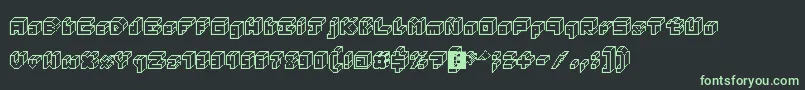 フォント3DThirteenPixelFonts – 黒い背景に緑の文字