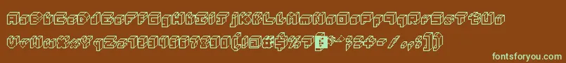 Шрифт 3DThirteenPixelFonts – зелёные шрифты на коричневом фоне