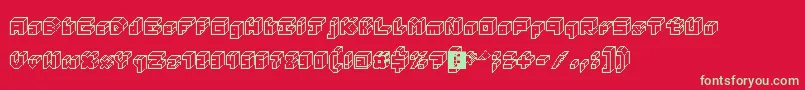 Шрифт 3DThirteenPixelFonts – зелёные шрифты на красном фоне