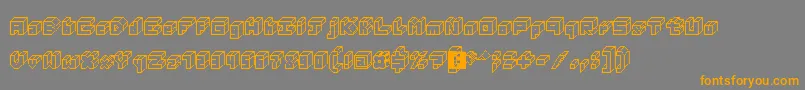 Police 3DThirteenPixelFonts – polices orange sur fond gris