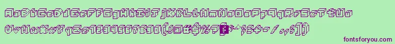 3DThirteenPixelFonts Font – Purple Fonts on Green Background
