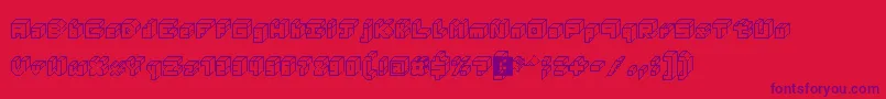 Czcionka 3DThirteenPixelFonts – fioletowe czcionki na czerwonym tle