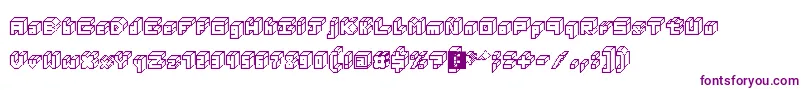 Шрифт 3DThirteenPixelFonts – фиолетовые шрифты на белом фоне