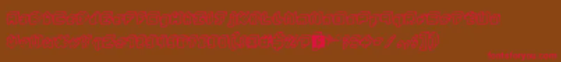 Fonte 3DThirteenPixelFonts – fontes vermelhas em um fundo marrom