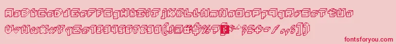 Шрифт 3DThirteenPixelFonts – красные шрифты на розовом фоне