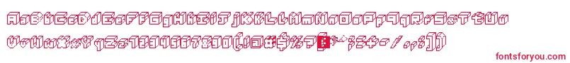 フォント3DThirteenPixelFonts – 白い背景に赤い文字