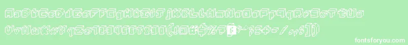 フォント3DThirteenPixelFonts – 緑の背景に白い文字