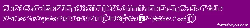 Czcionka 3DThirteenPixelFonts – białe czcionki na fioletowym tle