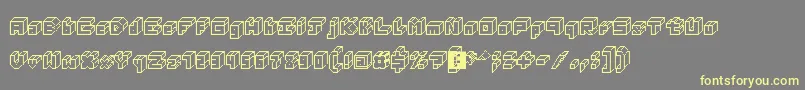 Czcionka 3DThirteenPixelFonts – żółte czcionki na szarym tle