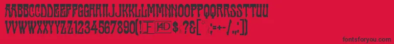 Cabaret Font – Black Fonts on Red Background