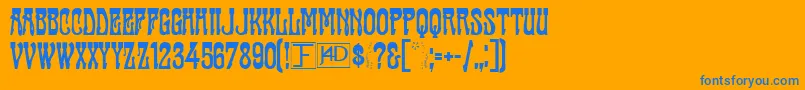 Cabaret Font – Blue Fonts on Orange Background