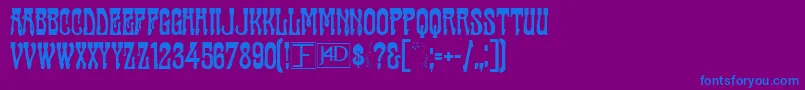 Cabaret Font – Blue Fonts on Purple Background