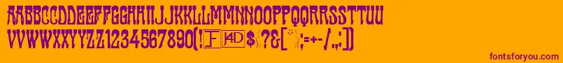 Cabaret Font – Purple Fonts on Orange Background