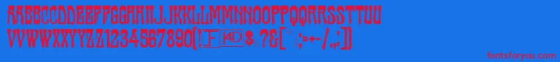 Cabaret Font – Red Fonts on Blue Background