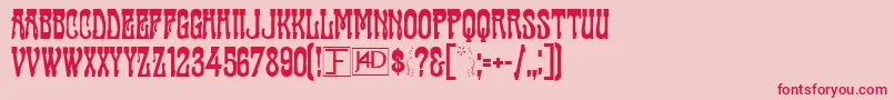 Cabaret Font – Red Fonts on Pink Background