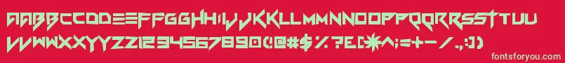 フォントVvcorrupto – 赤い背景に緑の文字