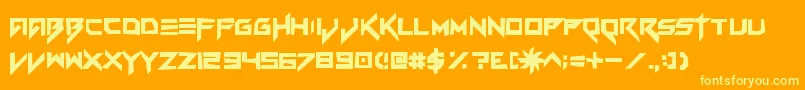 Czcionka Vvcorrupto – żółte czcionki na pomarańczowym tle