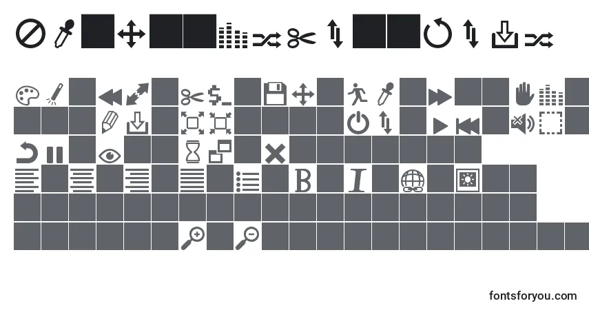 Шрифт HeydingsControls – алфавит, цифры, специальные символы