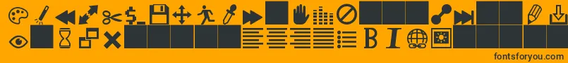 Police HeydingsControls – polices noires sur fond orange