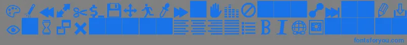 HeydingsControls-Schriftart – Blaue Schriften auf grauem Hintergrund