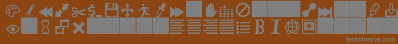 Weitere Informationen zur HeydingsControls-Schriftart HeydingsControls-Schriftart – Graue Schriften auf braunem Hintergrund