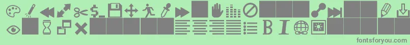 Шрифт HeydingsControls – серые шрифты на зелёном фоне