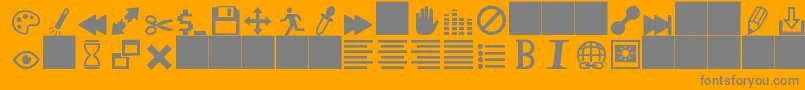 フォントHeydingsControls – オレンジの背景に灰色の文字