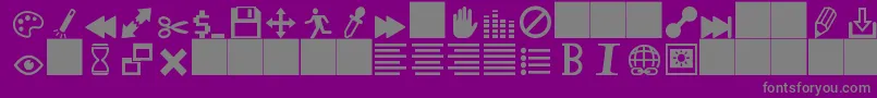 HeydingsControls-Schriftart – Graue Schriften auf violettem Hintergrund