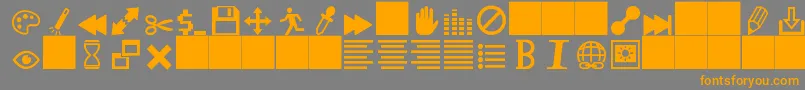 Weitere Informationen zur HeydingsControls-Schriftart HeydingsControls-Schriftart – Orangefarbene Schriften auf grauem Hintergrund