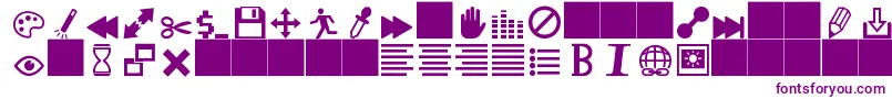 HeydingsControls Font – Purple Fonts on White Background