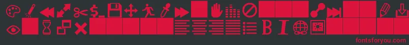 HeydingsControls Font – Red Fonts on Black Background